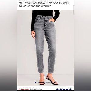 Old Navy OG High-Waisted Button Fly Ankle Jeans - Faded Black